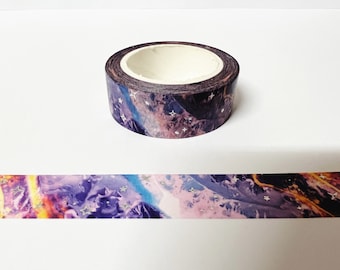 Space Purple Blue Washi Tape UK 15mm x 10M Galaxy Nebula Stars Constellation Bullet Journal Bujo Scrapbook Planner Space Washi Tape