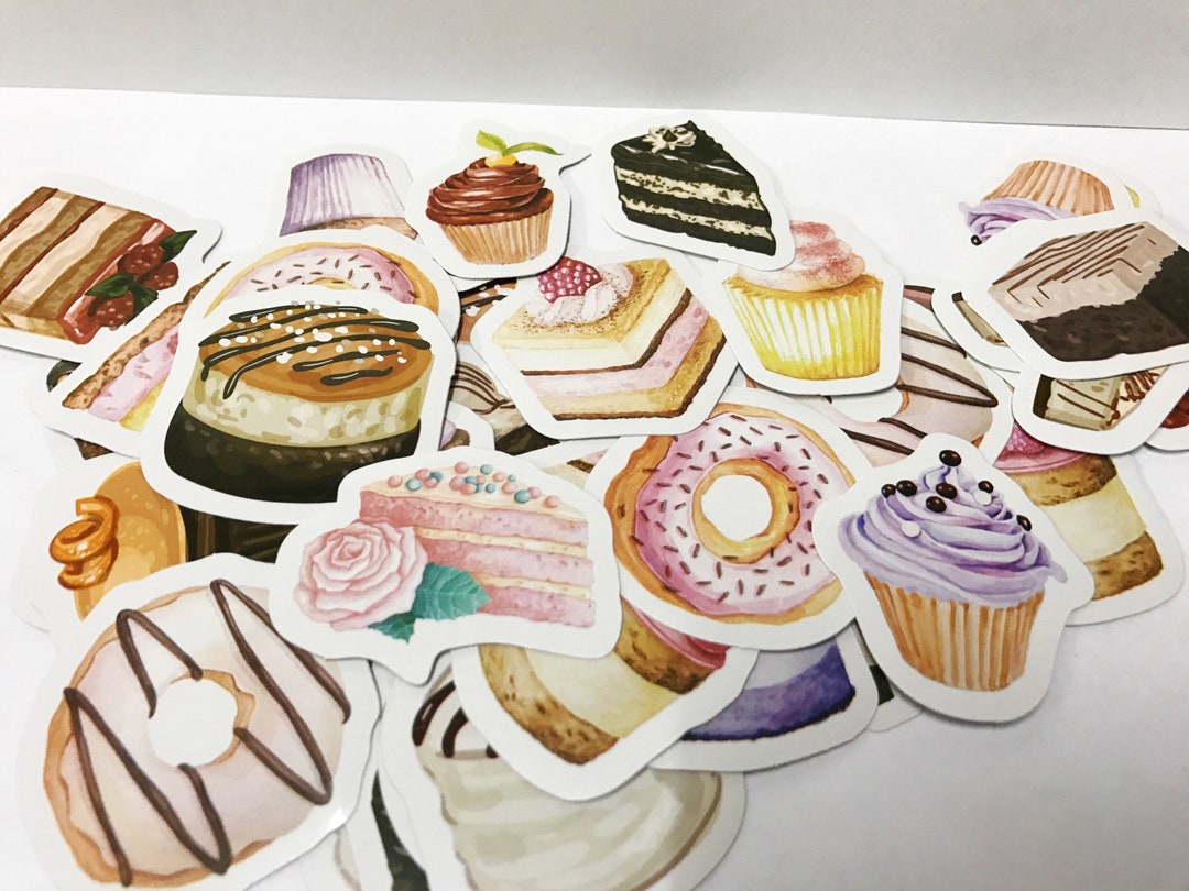 Cake Stickers, Yummy Treats Sticker Pack, Baking Sticker Set, Dessert ...