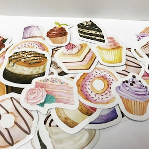 Kuchen Aufkleber, Leckerbissen Aufkleber, Backen Aufkleber Set, Bullet Journal Zubehör, Planer Goodies, Kochbuch Ideen