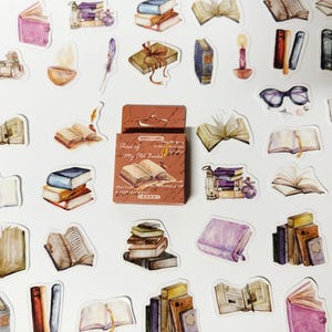 Pegatinas para libros, pegatinas para planificadores de lectura, pegatinas para bibliotecas, accesorios para bullet journal, accesorios para planificadores, pegatinas decorativas para álbumes de recortes