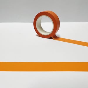 Cinta Washi naranja mate, cinta naranja brillante de 15 mm, diario de balas, planificador, washi de color sólido, cinta washi del Reino Unido, suministros de diario de balas