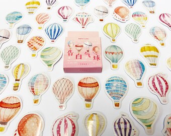 Pastel Rainbow Hot Air Ballon Stickers, Scrapbook Accessories, Bullet Journal Stickers, Planner, Rainbow Stationery, Hotair Balloon