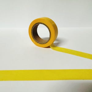 Cinta washi de color amarillo anaranjado mate, cinta amarilla brillante de 15 mm, Bullet Journal, planificador, washi de color sólido, cinta washi del Reino Unido, suministros para Bullet Journal
