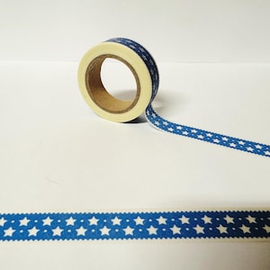 Blaues Washi Tape, leuchtendes Blau Washi Tape, Sterne Washi Tape, Washi Tape, Bullet Journal, Planer, Pattern Washi, Scrapbook