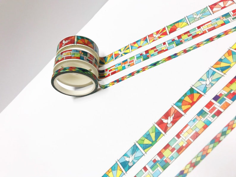 Stained Glass Washi Tape Christian Washi Tape Set Faith Etsy