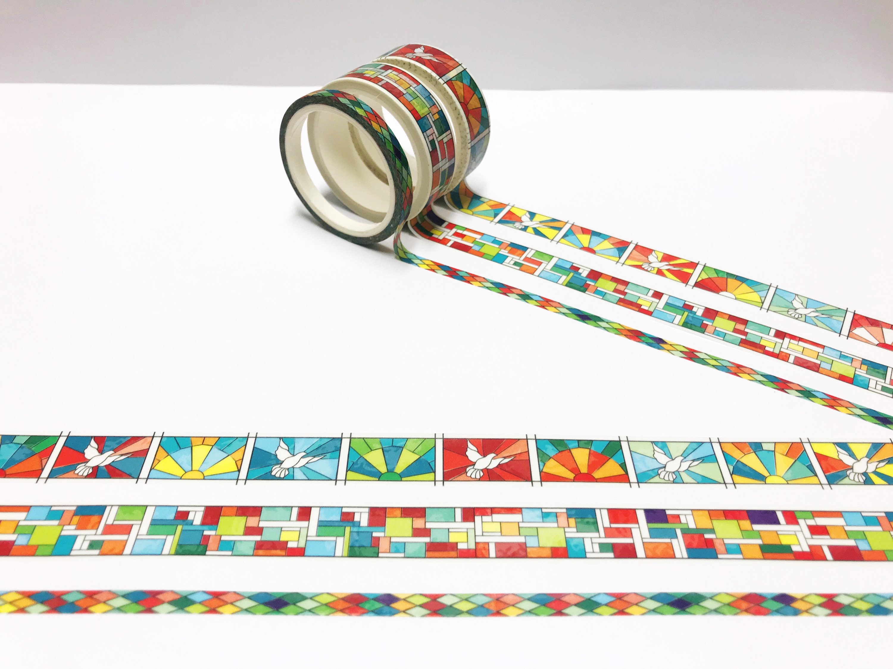 Stained Glass Washi Tape Christian Washi Tape Set Faith Etsy