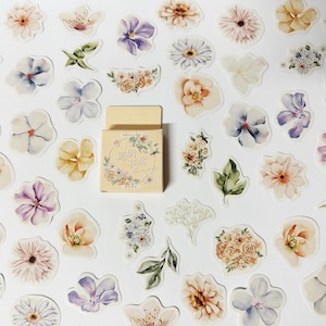 Pastell Blumen Aufkleber, Blumen Aufkleber, Natur Aufkleber, Aufkleber Set, Scrapbook Sticker Pack, Planer Zubehör, Bullet Journal Aufkleber