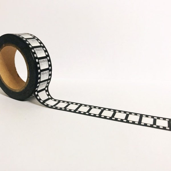 Film Reel Washi Tape, Film Roll Washi, Movie Night Washi Tape, Camera Roll Washi, Scrapbook Accessories, Bullet Journal, Planner Supplies