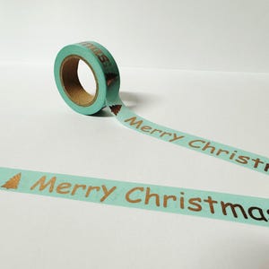Cinta washi navideña, cinta washi turquesa, cinta washi navideña con papel de aluminio, planificador navideño, accesorios para bullet journal, decoración navideña
