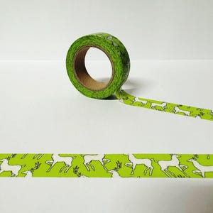 Rentier Washi Tape, Skandinavisches Washi Tape, grünes Rentier Washi Tape, Bullet Journal Zubehör, Weihnachten, Planer