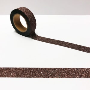 Cinta washi con purpurina marrón, cinta washi con purpurina de corteza, cinta para bullet journal, adornos para scrapbook, cinta washi para agenda, cinta para envolver regalos