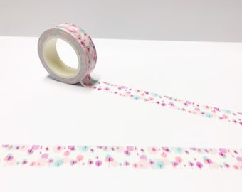 Purple Dots Washi Tape, Dotty Washi Tape, Watercolour Spots Washi, Pastel Washi Tape, Spotty Washi Tape, Bullet Journal, Planner, 15mm Wide