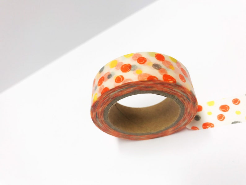 Orange Dots Washi Tape Bullet Journal Bright Washi Tape Planner Spotty Washi Tape Spots Washi Tape Pattern Washi Dotty Washi Tape