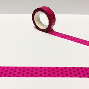 Pink Washi Tape mit Punkten, Washi Tape mit Punkten, Washi Tape mit Flecken, Bullet Journal, Planer, Pink Washi Tape