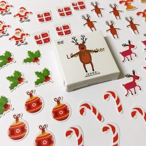 Weihnachtsaufkleber, frohe Weihnachten Aufkleber, Rentier-Weihnachtsaufkleber-Set, Weihnachtsaufkleber, Scrapbook-Aufkleber, Bullet-Journal-Aufkleber