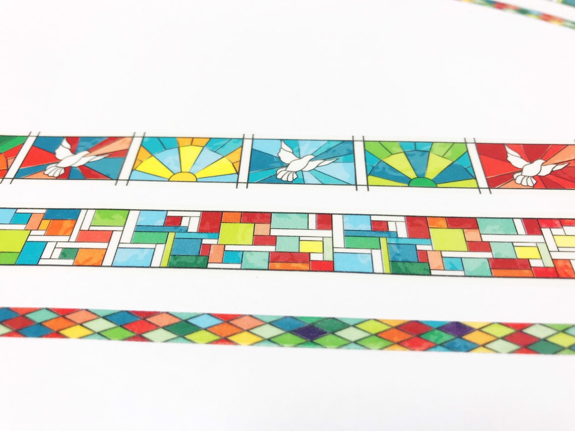 Stained Glass Washi Tape Christian Washi Tape Set Faith Etsy