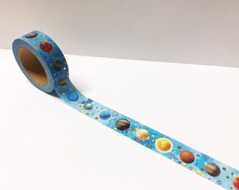 Space Washi Tape, Planets Washi Tape, Blue Space Washi Tape, Space Stationery, Scrapbook Embellishments, Planner Accessories, Bullet Journal