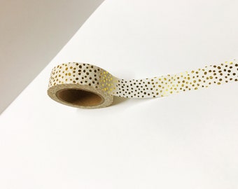 Gold Foil Dots Washi Tape, Dotty Washi Tape, Spots Washi Tape, Gold Washi Tape, Spotty Washi Tape, Bullet Journal, Planner, Splatter Washi