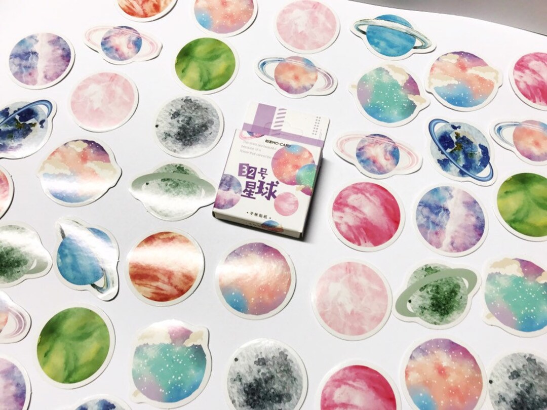 Planet Stickers: Kawaii Solar System Stickers for Planners & Scrapbooks ...