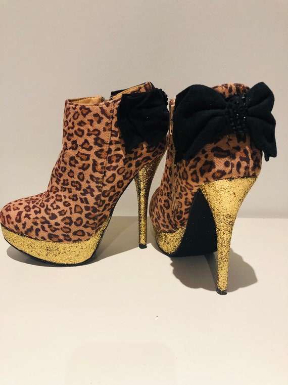 leopard print shoe boots uk