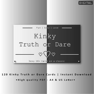 Kinky Truth or Dare Game | Instant Digital Download | Valentines Gift | Gift for Girlfriend | Boyfriend | Couples Sex Game