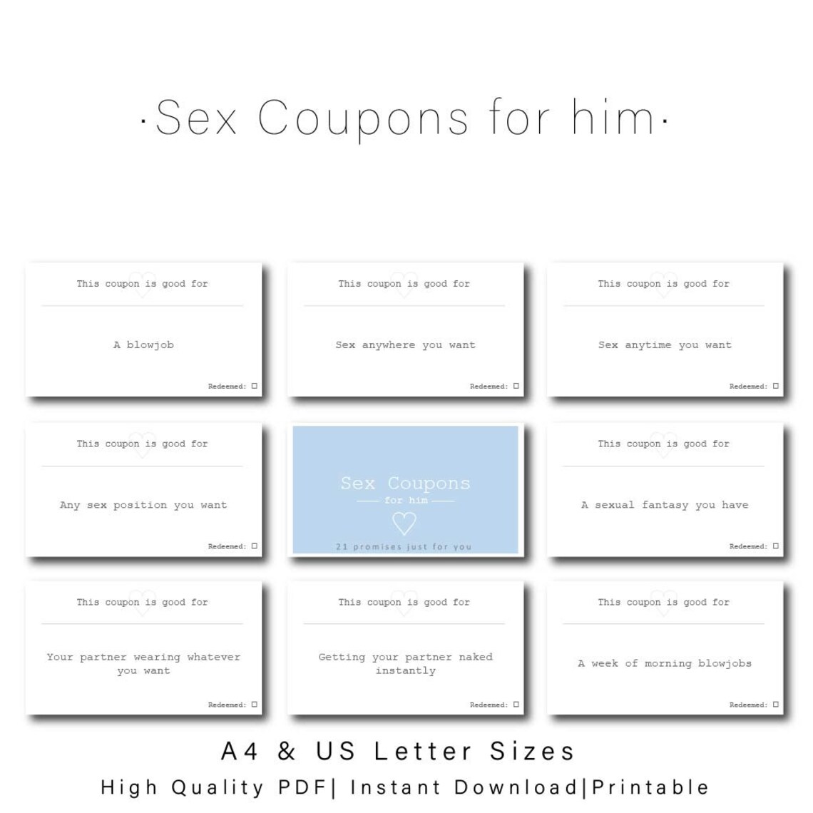 Sex Coupons for Him | Naughty Coupons | Instant Download | Printable ...