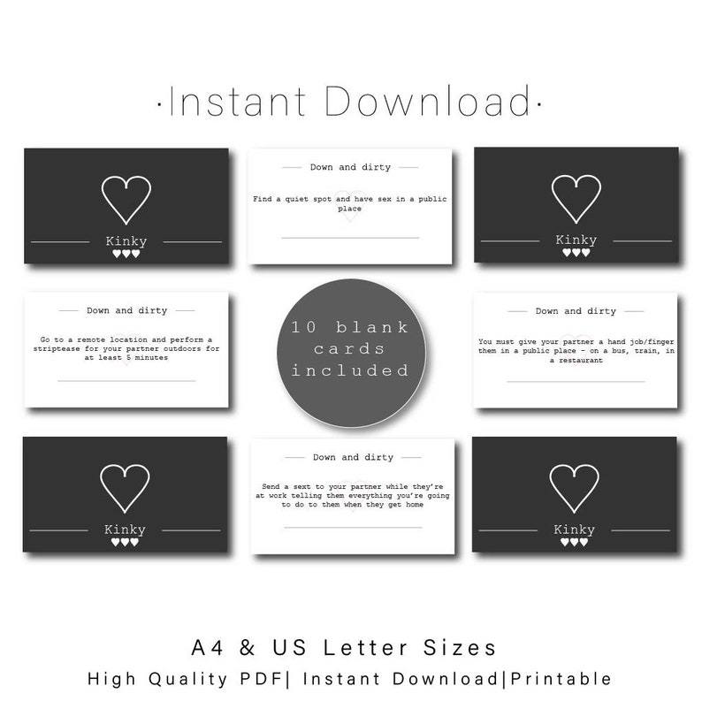 100 Kinky Activities Instant Digital Download Valentines | Etsy