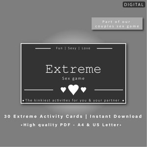 Cartas de sexo extremo safado | Download digital instantâneo | Presente de dia dos namorados | Presente para namorada | Namorado | Jogo de sexo para casais