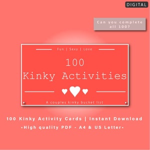 100 Kinky Activities | Kinky Cards | Instant Digital Download | Valentines Gift | Gift for Boyfriend Girlfriend | Sex Coupon | Kinky Coupons