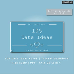Couples Date Ideas | Instant Digital Download | Valentines Gift | Gift for Girlfriend | Boyfriend | Dates for Couples | Couples Game