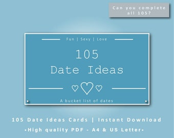 105 Date Ideas Cards | Couples Bucket List (Digital Download)