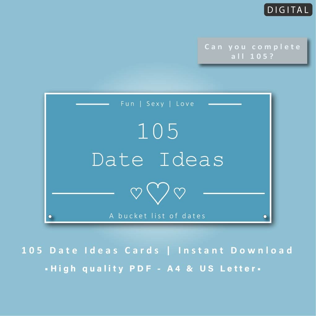 Couples Date Ideas Instant Digital Download Printable - Etsy UK