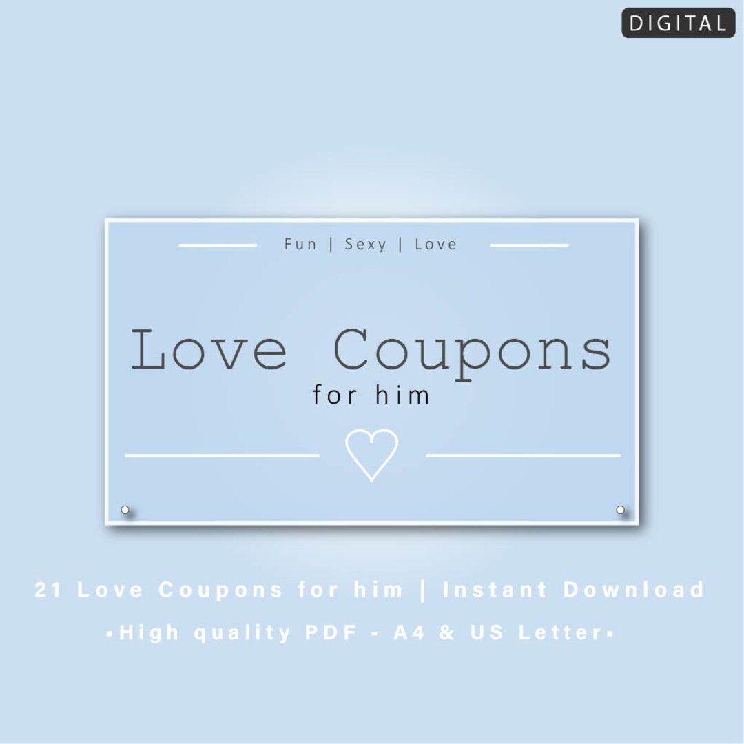 Love Coupons for Him Cute Coupons Instant Download Printable Valentines