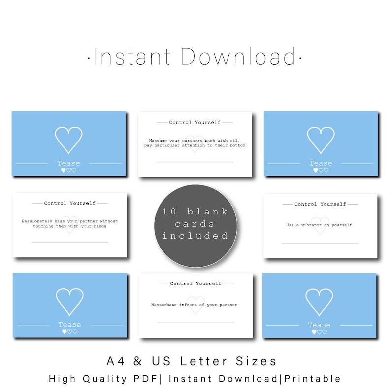 Teasing Sex Activity Cards | Instant Download | Valentines Gift
