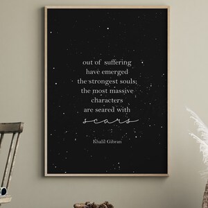 Khalil Gibran Out Of Suffering quote digital printable, Khalil Gibran quote art print, Khalil Gibran quote gift, home office decor