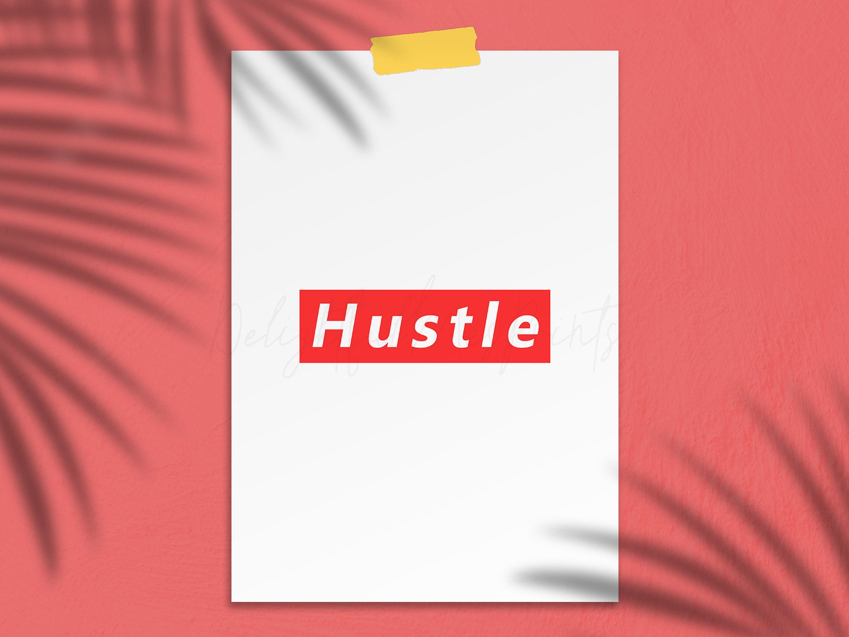 Hustle Digital Printable Motivational Minimal Print Instant - Etsy UK