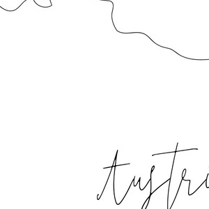 Austria Map Line Art Digital Printable, Instant Download Print, Austria ...