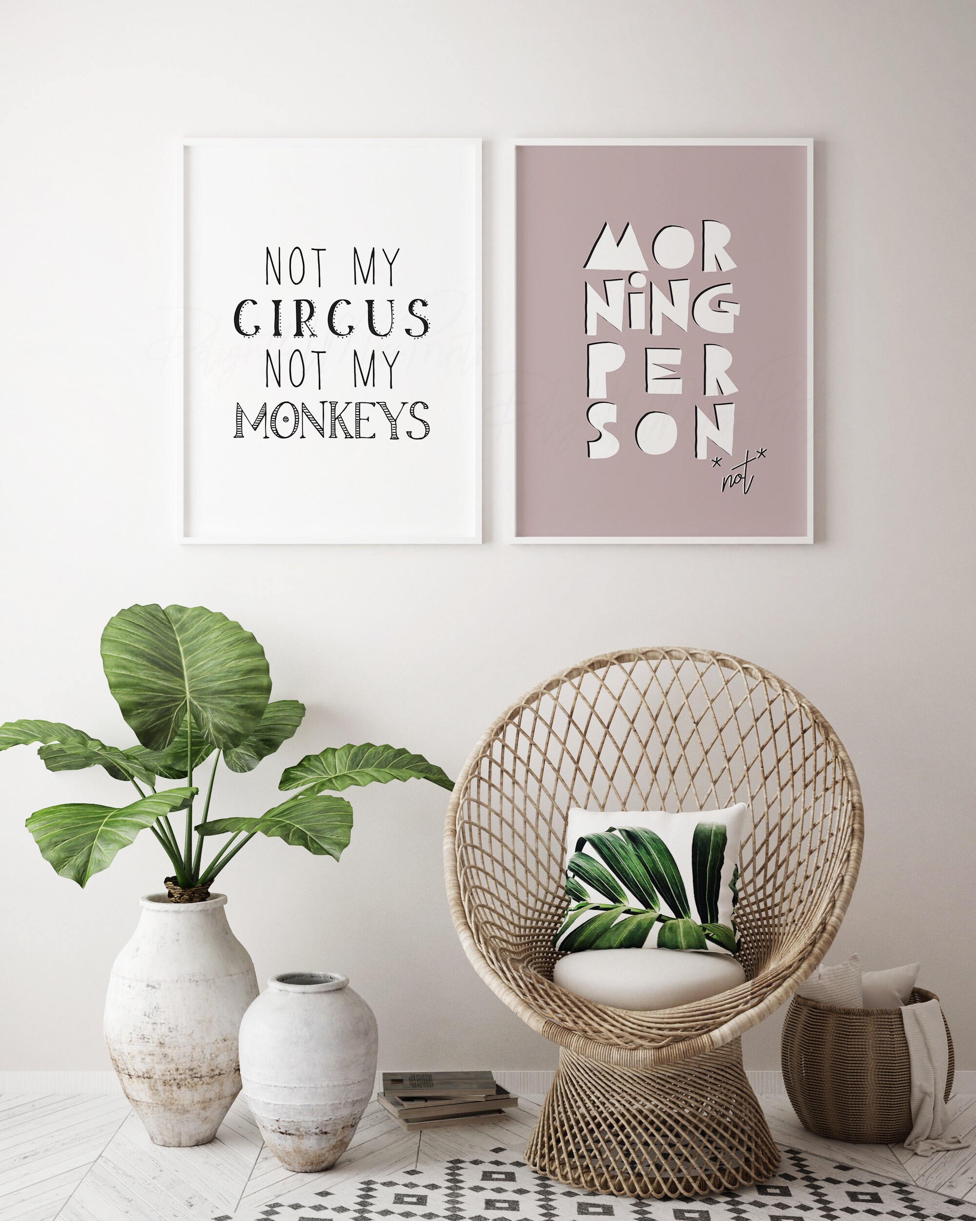 Not My Circus Not My Monkeys Digital Printable, Funny Office Print ...