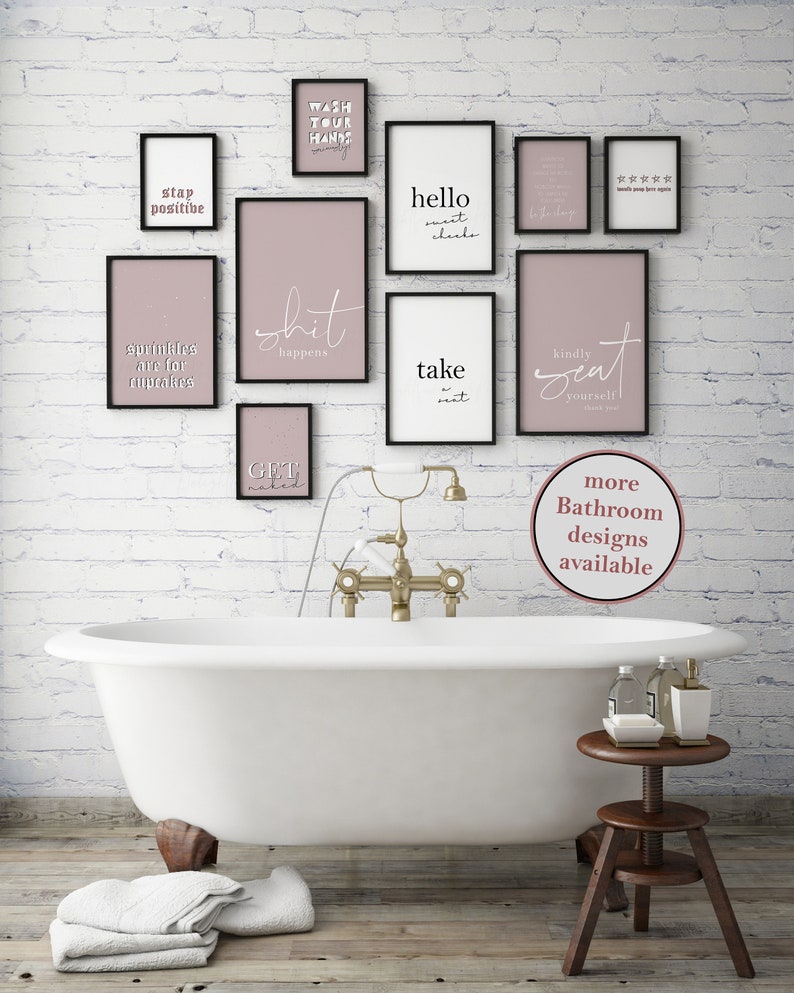 funny toiletwcbathroomguest bathroom print Shit Happens digital quote printable instant download file funny bathroom wall decor
