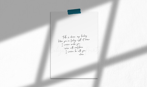 Talk Is Cheap Chet Faker Lyrics Digital Printable Instant Download File Minimal Lyrics Poster Chet Faker Print Lyrics Bedroom Wall Decor
