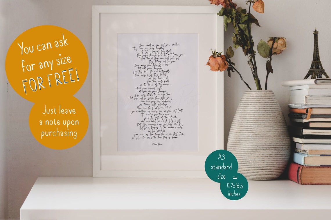 Khalil Gibran on Children Quote Digital Printable, Khalil Gibran ...