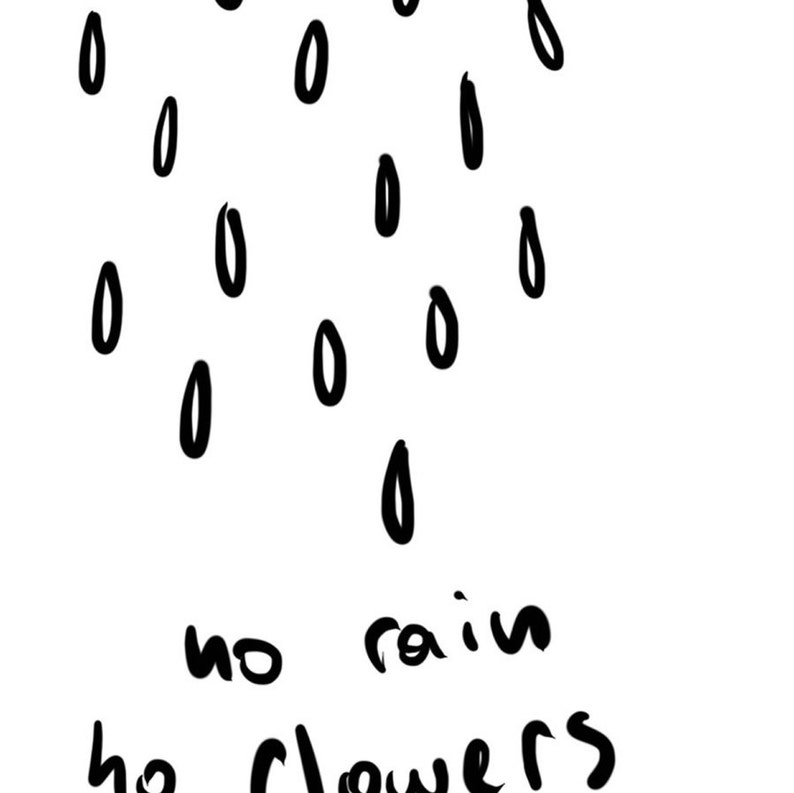 No Rain No Flowers Digital Printable Instant Download Print Etsy