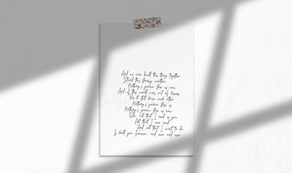 Nothing S Gonna Stop Us Now Starship Lyrics Digital Printable Starship Lyrics Poster Instant Download File Lyrics Bedroom Wall Decor