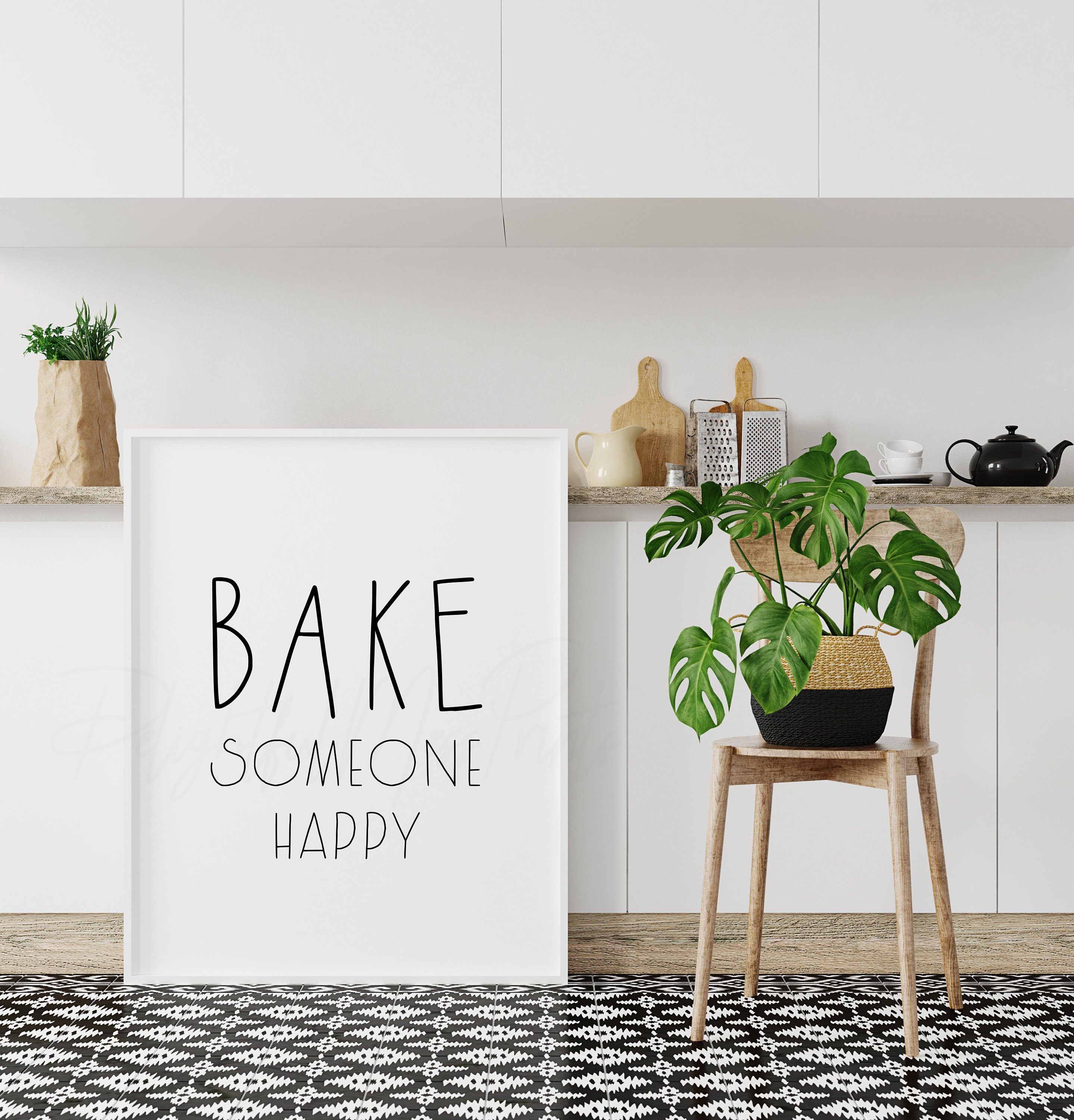 Bake Someone Happy Digital Printable Cooking Lover Print Fun Etsy Canada