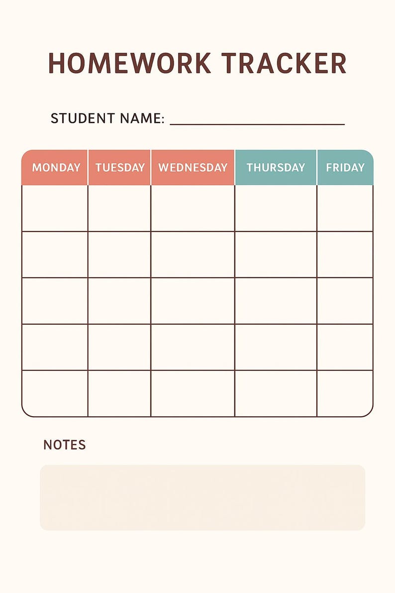 Printable Kids Study Planner Bundle: Homework Tracker & Activity ...