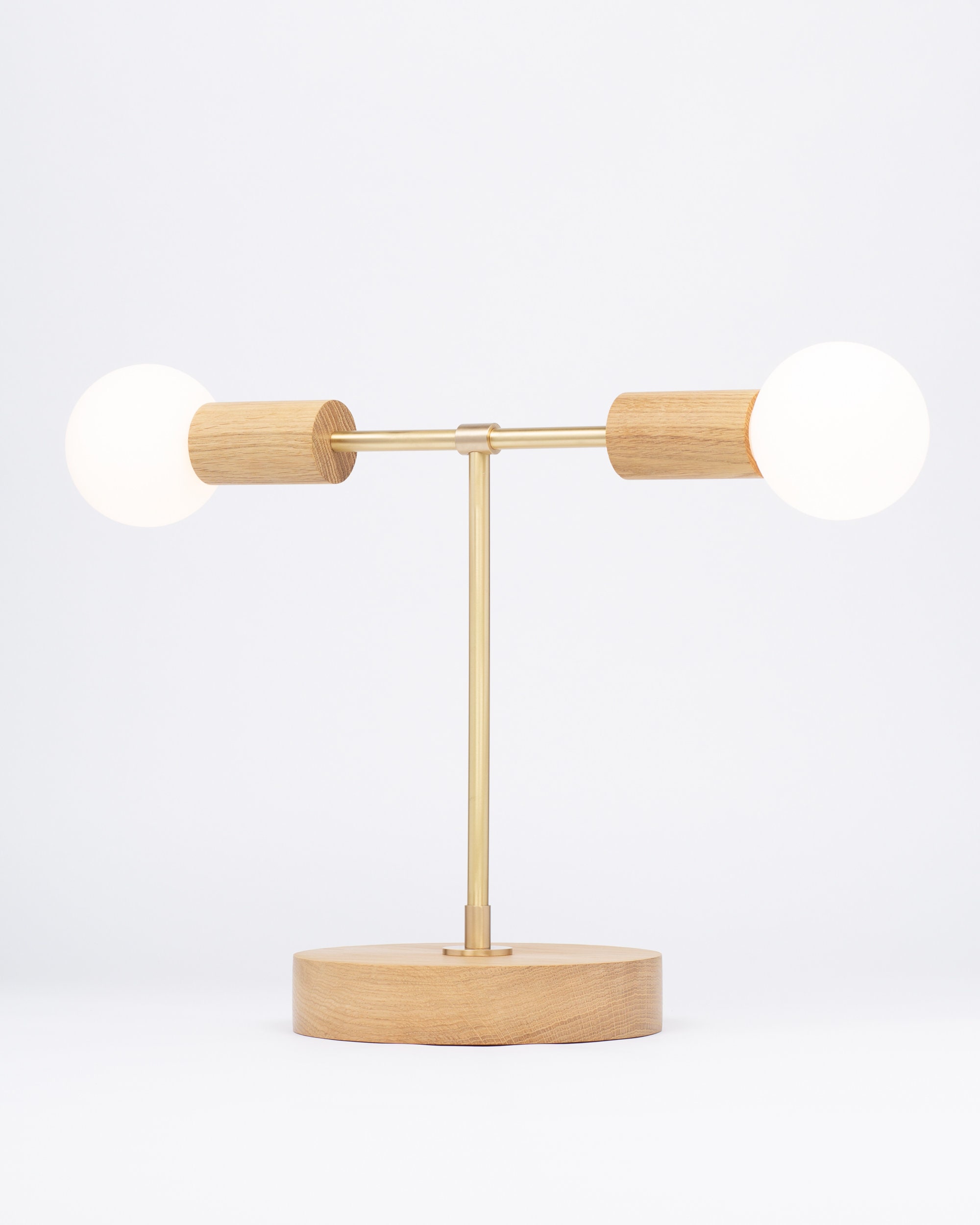 Oslo Double Sphere Dim to Warm Oak Table Lamp - Etsy