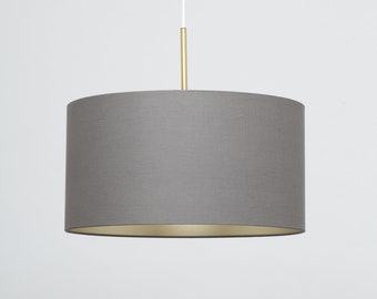 STORM GREY LINEN Champagne Lining Lampshade