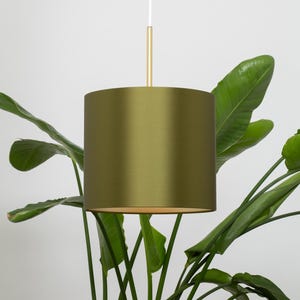 Avocado Satin Silk Gold Lining Lampshade