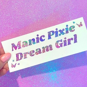 Manic Pixie Dream Girl Vinyl Decal: Heart Butterfly EDM Kawaii