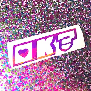 Okay? Süßer Herz Kawaii Girly Vinyl Auto Laptop Wasserflasche Aufkleber Aufkleber
